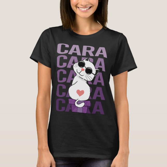 T-shirt Joli Chat - Nom Cara (Devant)