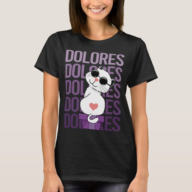 T-shirt Joli Chat - Nom Dolores (Devant)