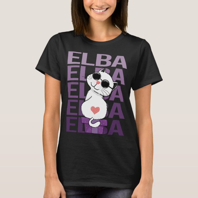 T-shirt Joli Chat - Nom Elba (Devant)