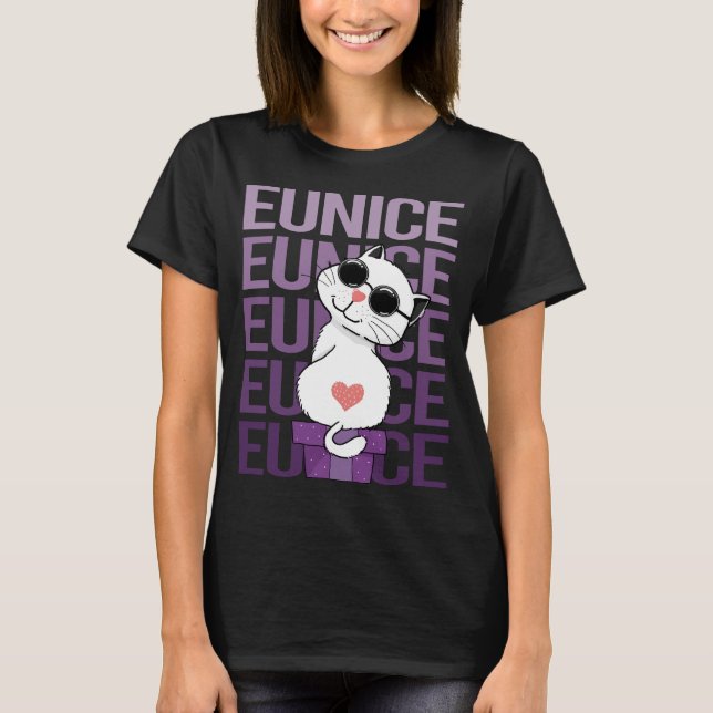 T-shirt Joli Chat - Nom Eunice (Devant)