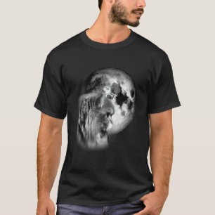 T-shirt joli chat persan avec chat de lune