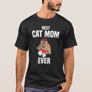 T-shirt Joli chat persan avec costume de renne Meilleure M