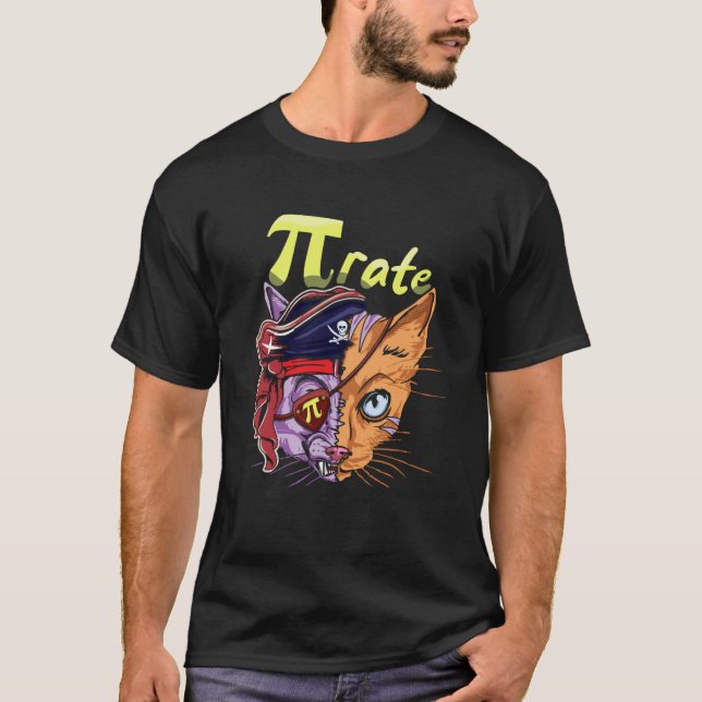 T-shirt Joli Chat Pirate Pi Math Vacances Mathématiques Jo (Devant)