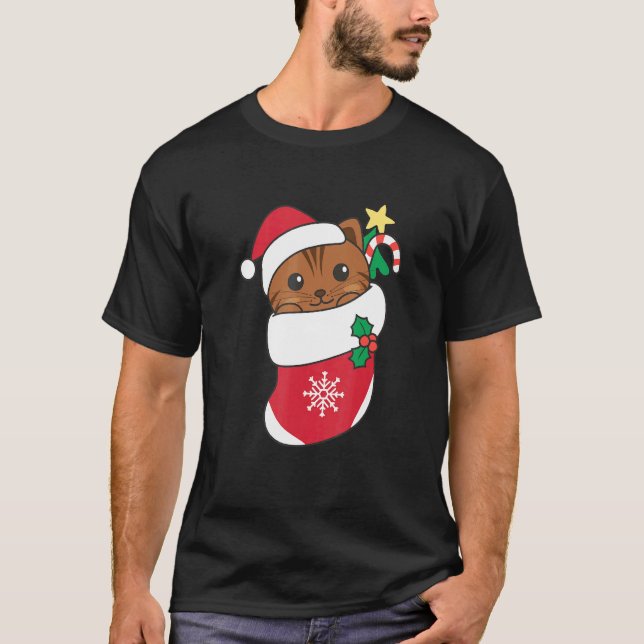 T-shirt Joli Chat Pour Noël Chat 8 (Devant)