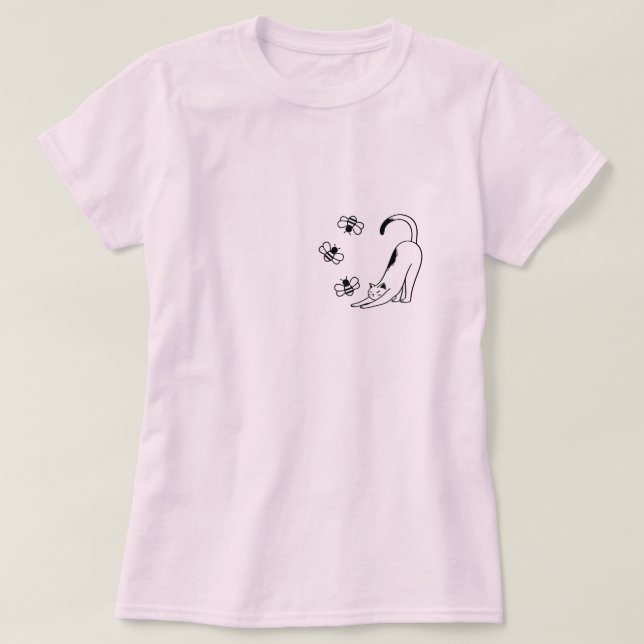 T-shirt Joli Chat Rose Simple  (Design devant)