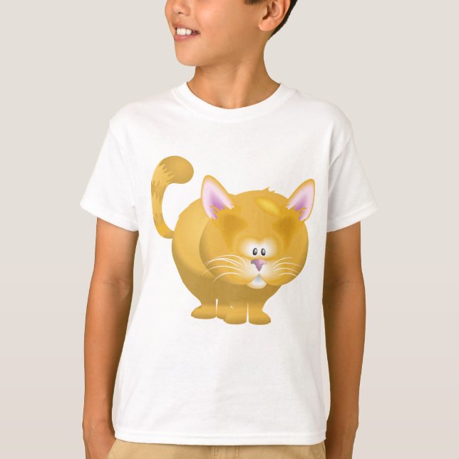 T-shirt Joli chat roux rond tabby (Devant)
