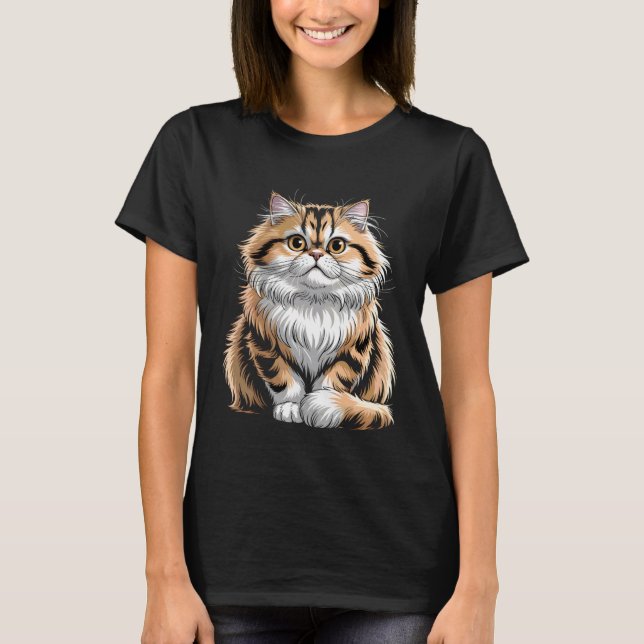 T-shirt Joli chat tabby persan (Devant)