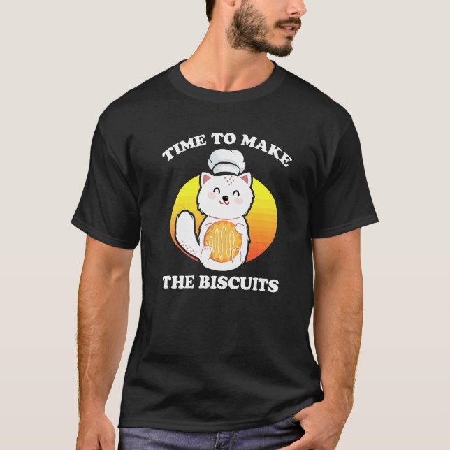 T-shirt Joli Chat Temps De Faire Les Biscuits Univers Des  (Devant)