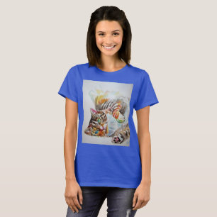 T-shirt Joli Chat Tigré Aquarelle chats Filles T Shirt Hau