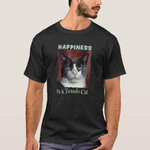 T-shirt Joli Chat Uxedo Le Bonheur Est Un Ca Uxedo