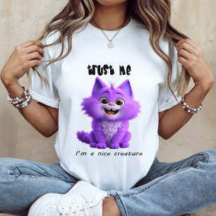 T-shirt Joli Chat Violet Croyez-Moi Je Suis une Créature