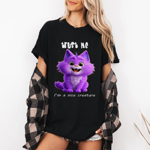 T-shirt Joli Chat Violet Croyez-Moi Je Suis une Créature