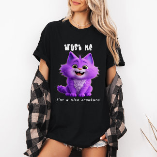 T-shirt Joli Chat Violet | Croyez-Moi Je Suis une Créature