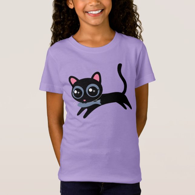 T-Shirt Joli chaton avec poisson (Devant)