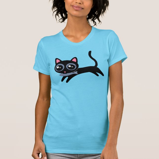 T-shirt Joli chaton avec poisson (Devant)