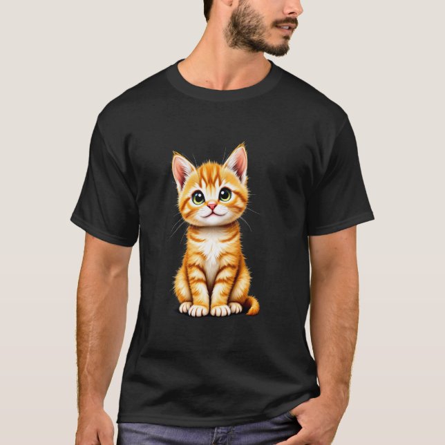 T-shirt Joli chaton réaliste (Devant)