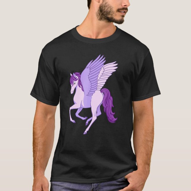 T-shirt Joli Cheval Volant Pégase Pourpre (Devant)