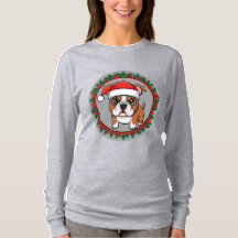 Joli chien à l'intérieur d'une couronne de Noël fe
