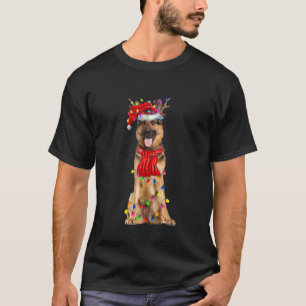 T-shirt Joli chien Berger Allemand guirlandes de sapin de