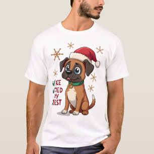 T-shirt Joli chien Boxer Chien Noël Joli J'ai fait de mon