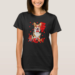 T-shirt Joli chien Corgi drôle coeur Saint Valentin Maman 