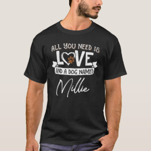T-shirt Joli Chien Nommé Millie pour Femmes et Hommes