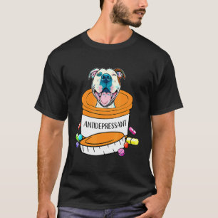 T-shirt Joli chien pitbull antidépresseur