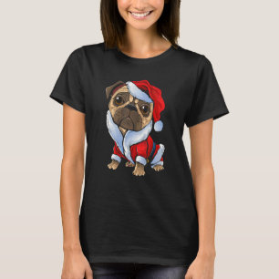 T-shirt Joli chien pug chapeau de Père Noël Xmas Pyjama Pu