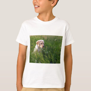 T-shirt Joli chiot Labrador dans l'herbe