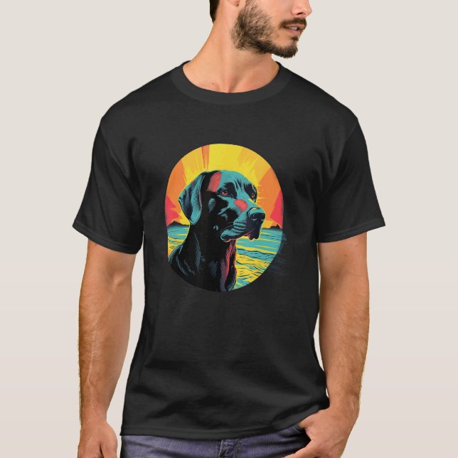 T-shirt Joli chiot Labrador Retriever noir  (Devant)