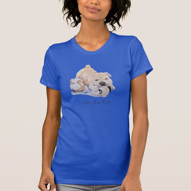 T-shirt joli chiot shar pei chien art design avec slogan a (Devant)