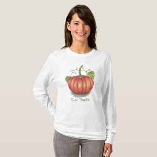 T-shirt Joli Citrouille Avec Vins En Aquarelle