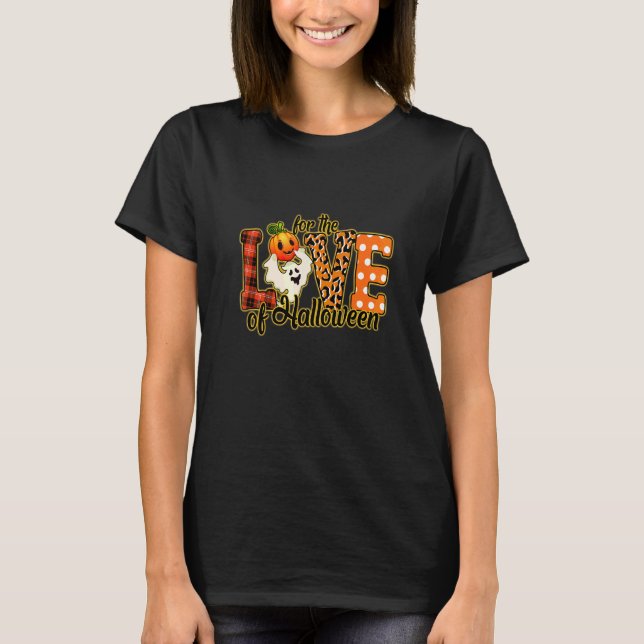 T-shirt Joli citrouille d'Halloween Léopard Amour Hallowee (Devant)