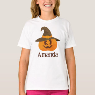 T-shirt Joli Citrouille d'Halloween Orange Jack-o'-lantern