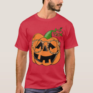 T-shirt Joli Citrouille Face Drôle Citrouille Lover Hallow
