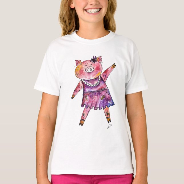T-shirt Joli Cochon De Danse Whimsical (Devant)
