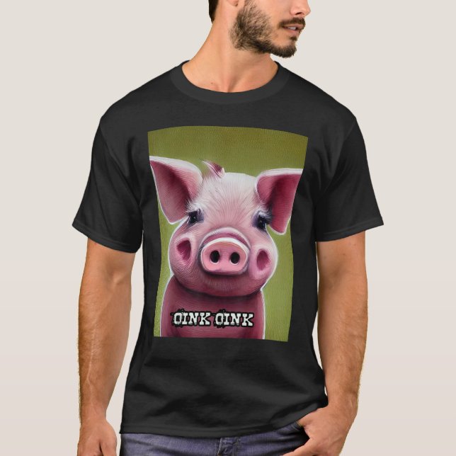 T-shirt Joli Cochon Piggie Rose rose 17 (Devant)