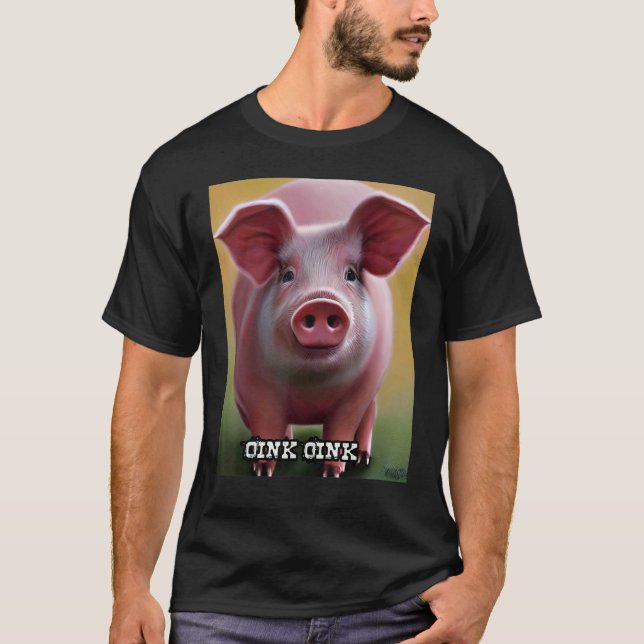 T-shirt Joli Cochon Piggie Rose Rose 19 (Devant)