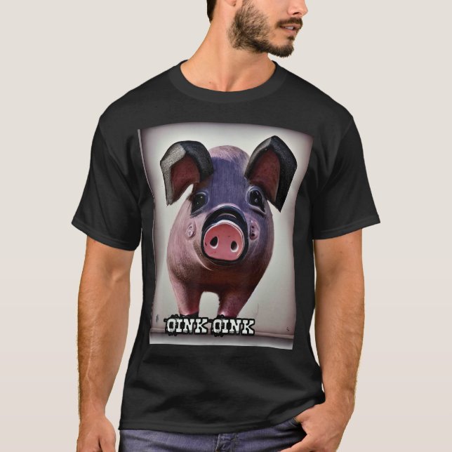 T-shirt Joli Cochon Piggie Rose Rose 21 (Devant)