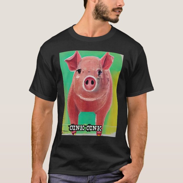 T-shirt Joli Cochon Piggie Rose rose 26 (Devant)