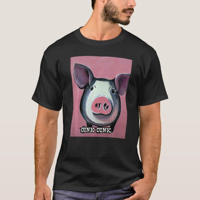 T-shirt Joli Cochon Piggie Rose rose 27 (Devant)