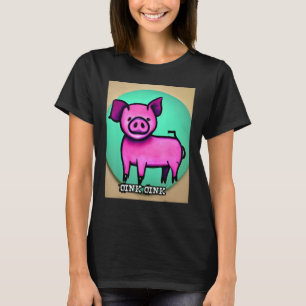 T-shirt Joli Cochon Piggie Rose rose 44