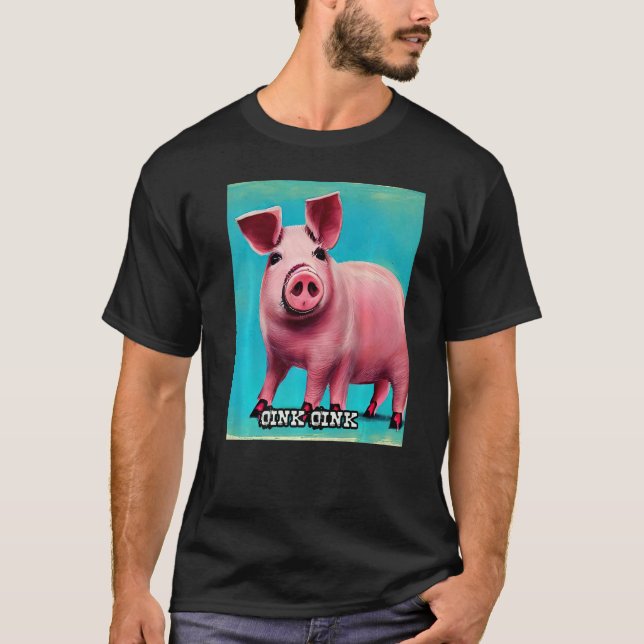T-shirt Joli Cochon Piggie Rose rose 44 (Devant)