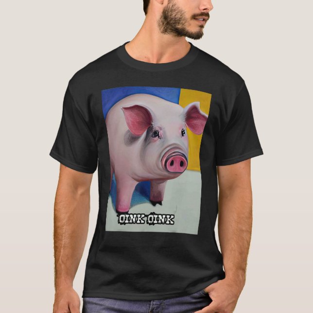 T-shirt Joli Cochon Piggie Rose rose 45 (Devant)