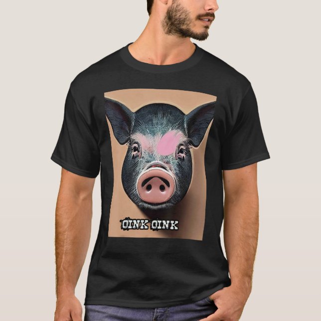 T-shirt Joli Cochon Piggie Rose rose 60 (Devant)
