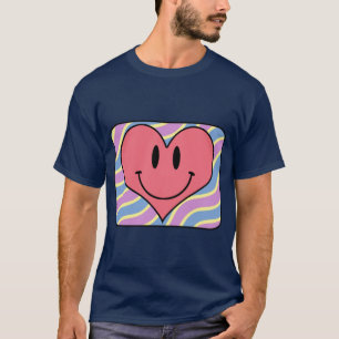 T-shirt Joli cœur rétro souriant de la Saint-Valentin dess