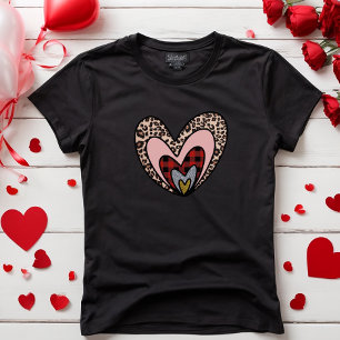 T-shirt Joli Coeur Rouge Moderne Joyeux Cadeau de la Saint