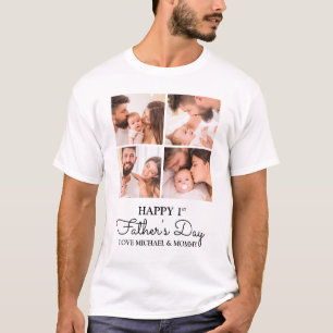 T-shirt Joli Collage Moderne Happy Première Fête des pères