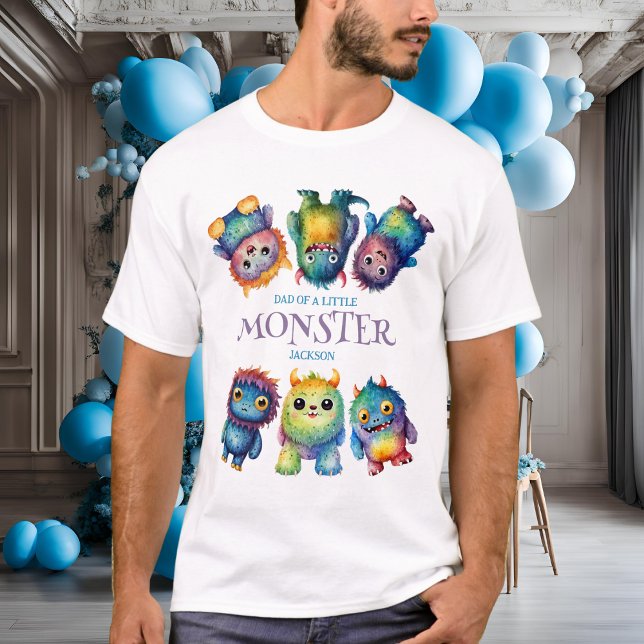 T-shirt Joli Coloré Petits Monstres Anniversaire Papa (Créateur téléchargé)