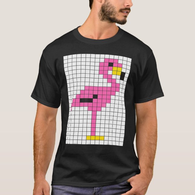 T-shirt Joli Cool Pixel Flamant rose rose (Devant)